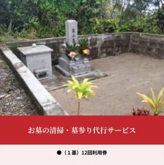 【郵便】【ふるさと納税】お墓の清掃・墓参り代行サービス（1基）12回利用券　W010-005u