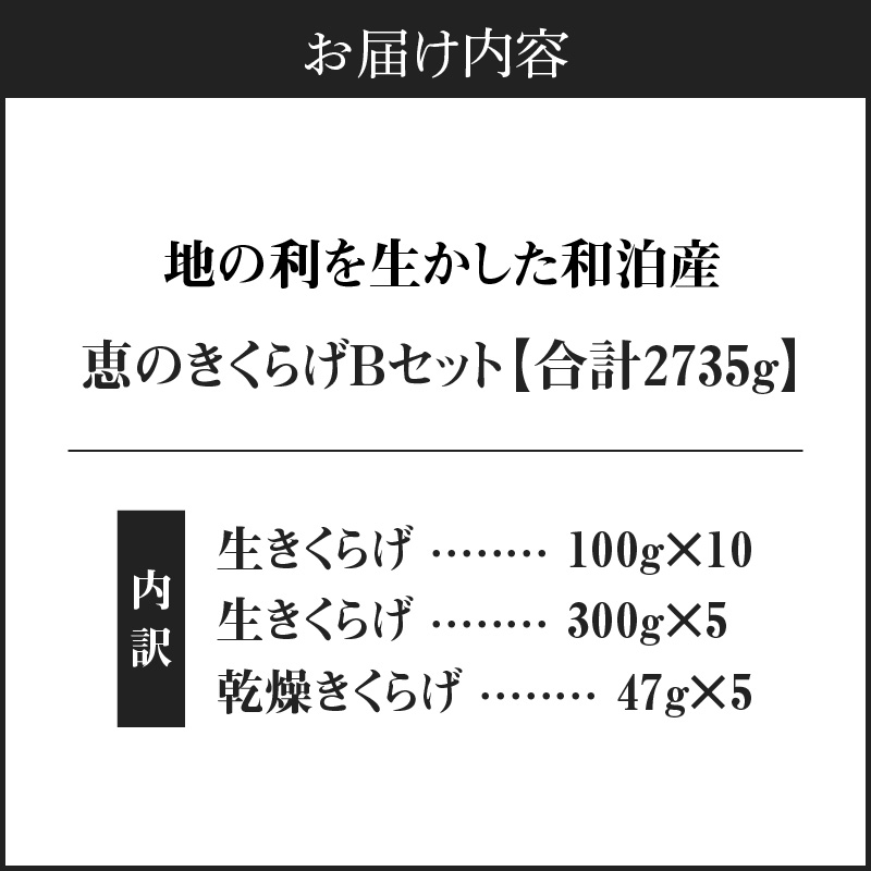 地の利を生かした沖永良部産 恵のきくらげBセット　W012-003u