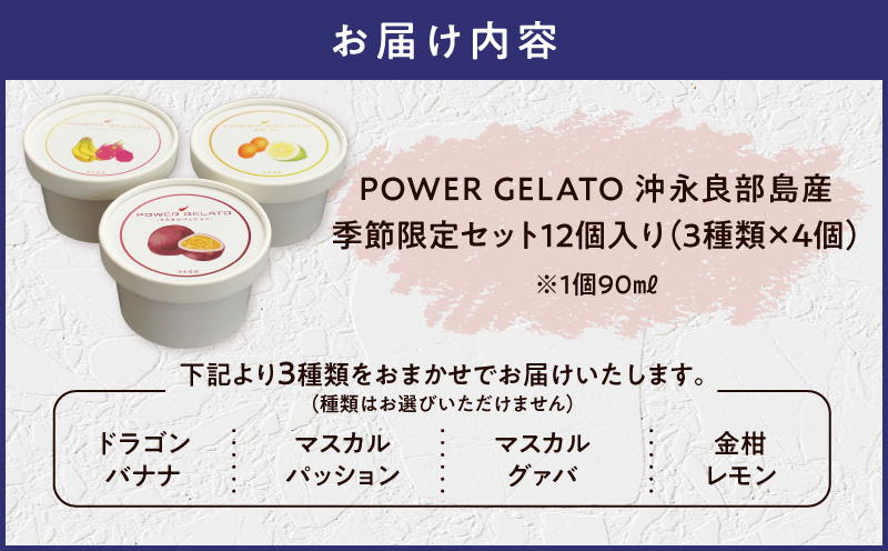 POWER GELATO 沖永良部島産（季節限定セット12個入り）　W066-002-02