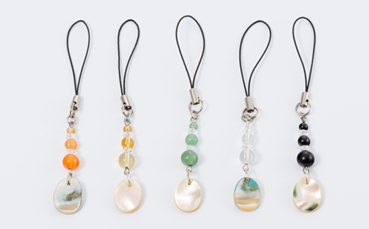 悠ヶ風の夜光貝 ＜ 誕生石ストラップ ＞