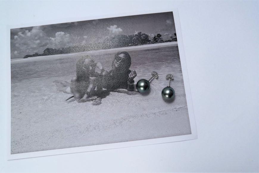 高品質黒蝶パールピアス