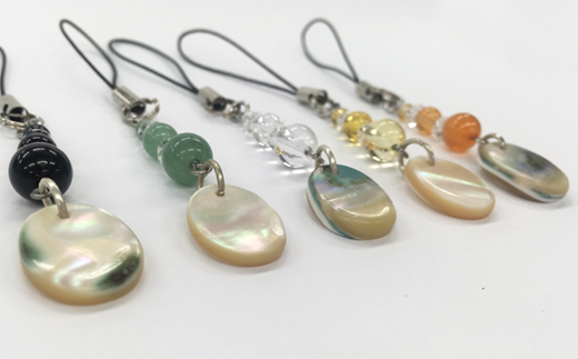 悠ヶ風の夜光貝 ＜ 誕生石ストラップ ＞