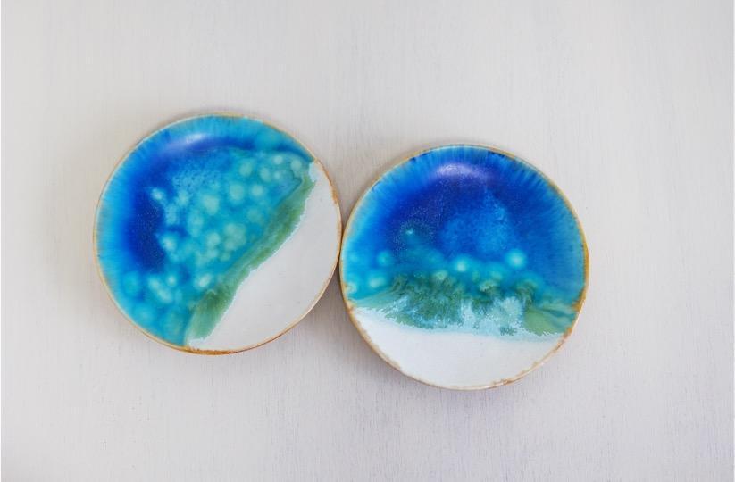 沖縄ラグーン柄 ５寸皿２枚セット