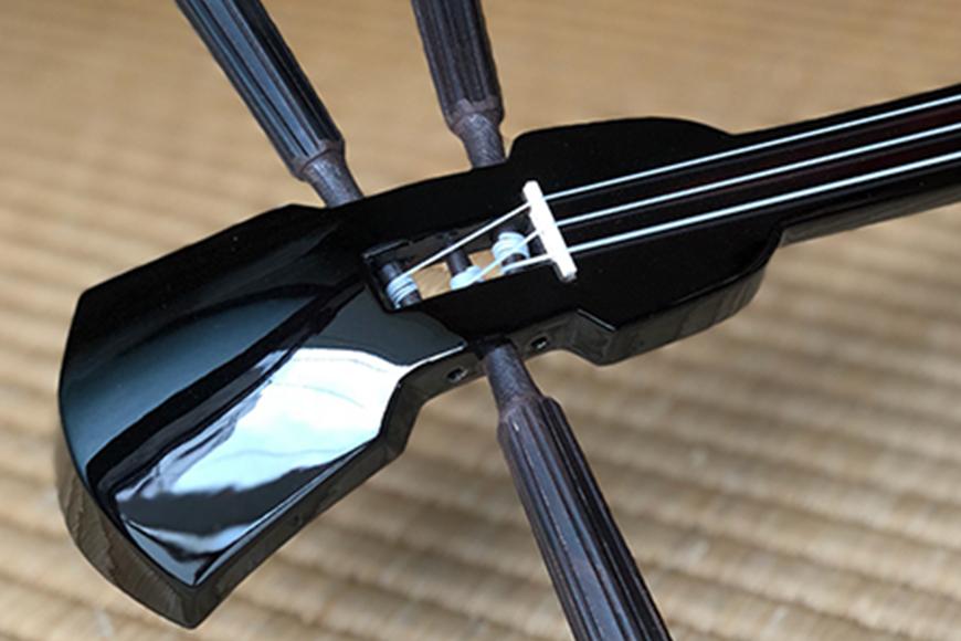 【琉球楽器またよし】ピンク＆紅型張り三線（黒檀棹）