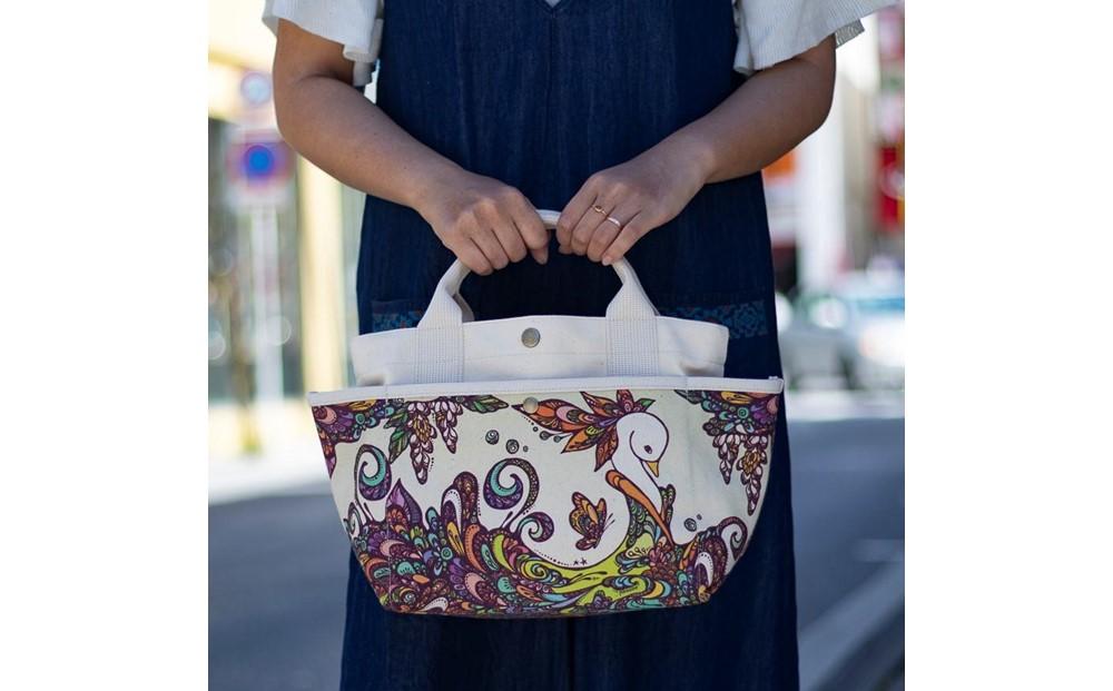 琉球帆布 お散歩バッグ 【ふくふくシークヮーサー】