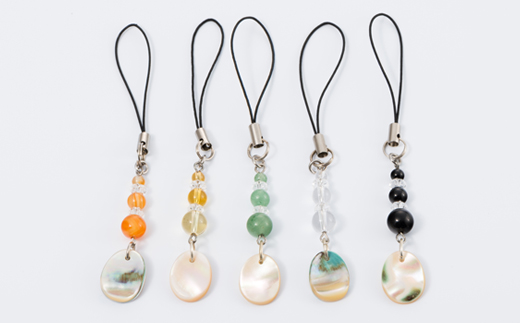 悠ヶ風の夜光貝 ＜ 誕生石ストラップ ＞