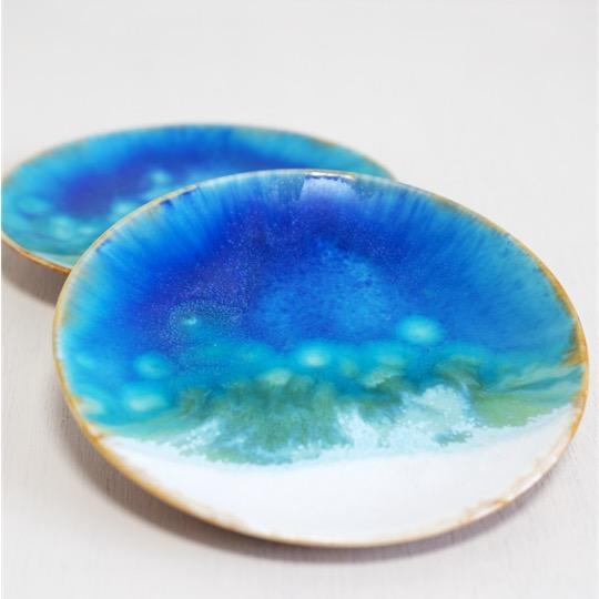 沖縄ラグーン柄 ５寸皿２枚セット