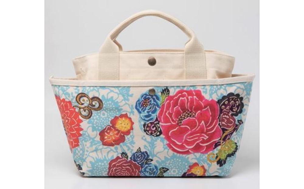 琉球帆布 お散歩バッグ 【紅型ブルー】