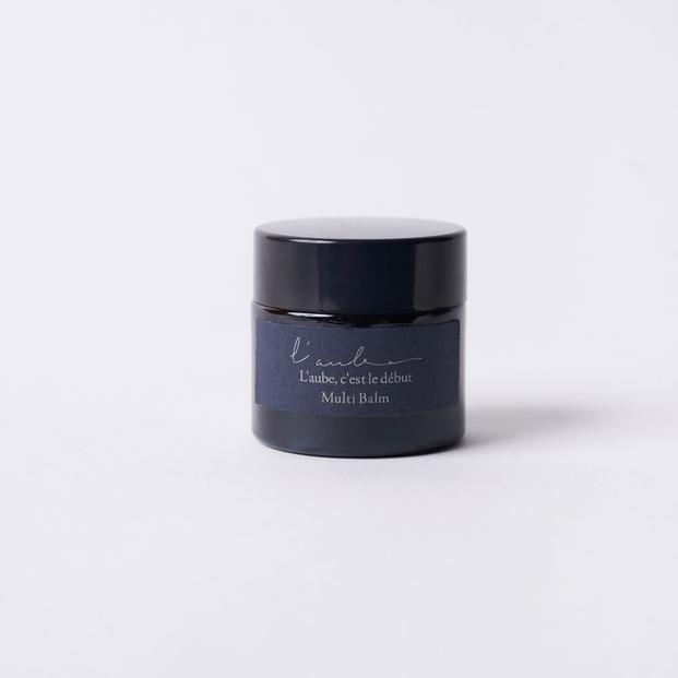 L’aube ネイル＆リップバーム 「ヨモギ」 8g ゴールデンオーガニックホホバオイル 日本産ミツロウ フランス産ラベンダー精油 よもぎ葉エキス 使用