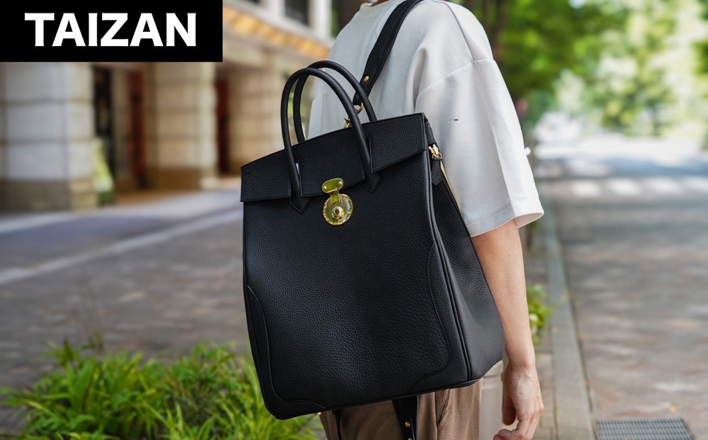 【黒】リュック兼トートバッグ 高級 完全ハンドメイド KABUTO_V30 TAIZAN