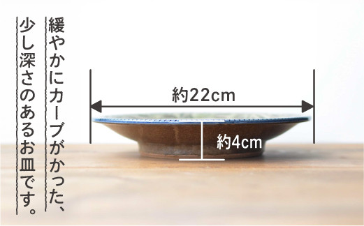 やちむん 緑釉唐草文 7寸皿 (2枚セット) | 陶磁器 沖縄 手作り 工芸品 壺屋焼壺屋焼