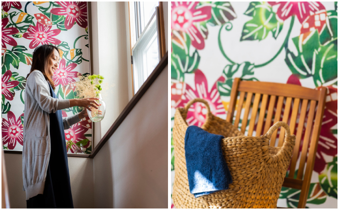 紅型壁紙 2m FORZA フォルザ | 紅琉 BINRYU アラヤプランニング株式会社 | 沖縄 伝統工芸 びんがた 紅型 | 防炎 抗菌 壁紙 | テキスタイル インテリア モダン ナチュラル | 柄 花柄 フォルザ