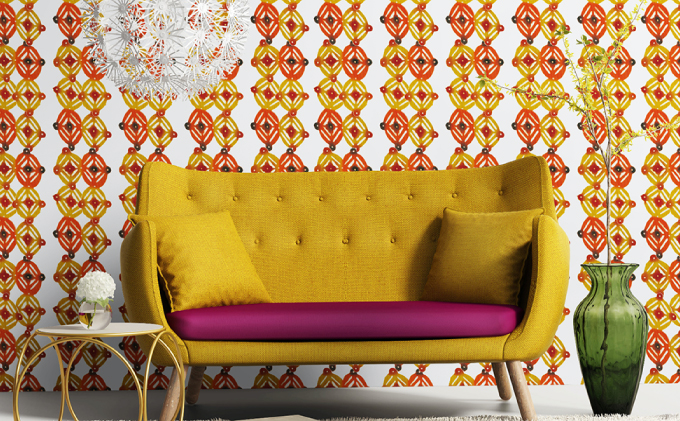 紅型壁紙 2m KOMON 小紋 | 紅琉 BINRYU アラヤプランニング株式会社 | 沖縄 伝統工芸 びんがた 紅型 | 防炎 抗菌 壁紙 | テキスタイル インテリア モダン ナチュラル | 柄 小紋