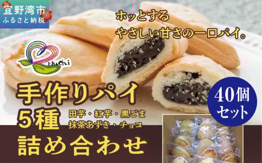 手作りパイ5種の詰め合わせ40個セット | 手作りパイの店ぬち | 田芋 紅芋 抹茶あずき 黒ゴマ チョコ | 沖縄 お取り寄せ スイーツ おやつ 和菓子 焼き菓子 お菓子 菓子 おかし お土産 ギフト | 沖縄県 宜野湾市 | 送料無料