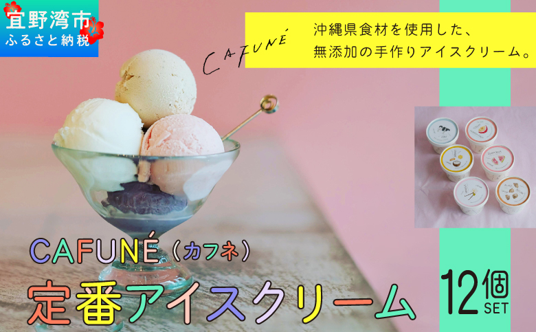 添加剤不使用 CAFUNÉ アイスクリーム 12個セット | 沖縄の食材 国産 厳選素材 手づくり アイス クラフトアイスクリーム | デザート アレンジ 贈り物 ギフト | 沖縄県 宜野湾市 送料無料