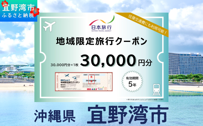 沖縄県 宜野湾市 日本旅行 地域限定旅行クーポン (紙券)【30,000円分】 | ふるさと納税 旅行 沖縄 ホテル 旅行券 トラベル ふるさと チケット 宿泊 宿泊券 宿 観光 飛行機 送料無料 リゾート ファミリー ペア ダイビング 宜野湾 普天間 トロピカルビーチ
