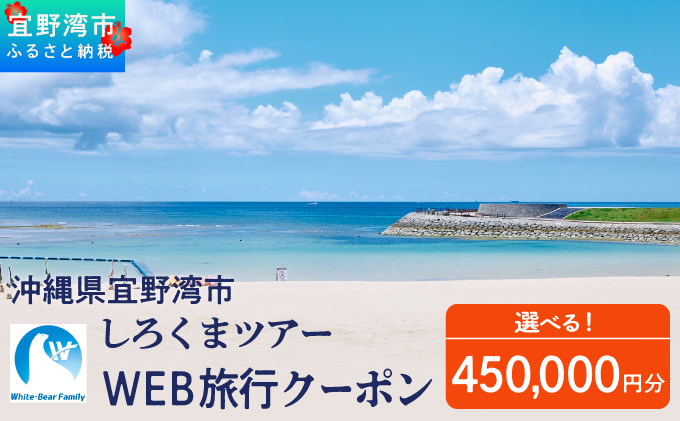 沖縄県 宜野湾市 しろくまツアーで利用可能なWEB旅行クーポン  450,000円分 | ふるさと納税 ふるさと | 送料無料 | 沖縄 旅行 トラベル 観光 リゾート ツアー | ホテル 宿 宿泊 | 旅行券 チケット 宿泊券 紙券 地域限定旅行クーポン