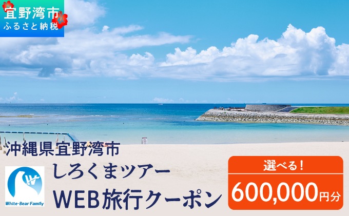 沖縄県 宜野湾市 しろくまツアーで利用可能なWEB旅行クーポン  600,000円分 | ふるさと納税 ふるさと | 送料無料 | 沖縄 旅行 トラベル 観光 リゾート ツアー | ホテル 宿 宿泊 | 旅行券 チケット 宿泊券 紙券 地域限定旅行クーポン