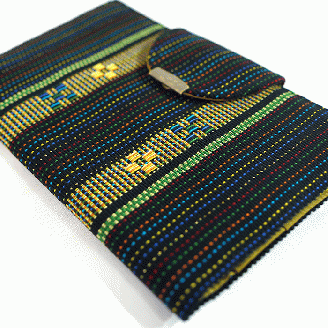 みんさ お薬手帳＆カードケース（黒ラメ）AI-35-2