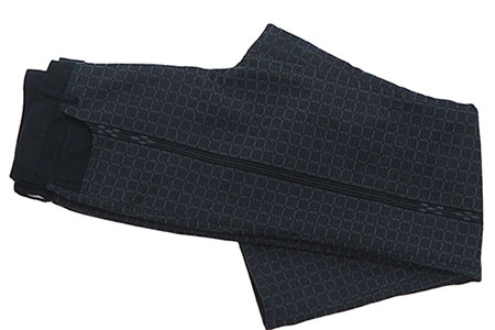 みんさー織 総手織りパンツ（楕円ヒチガーラ  ブラック）LLサイズ AZ-64-1