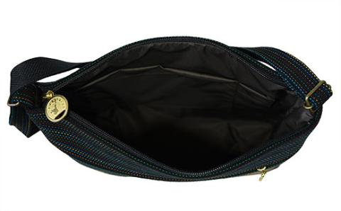 手織り花織みんさ ショルダーポシェットM（黒赤）AI-3