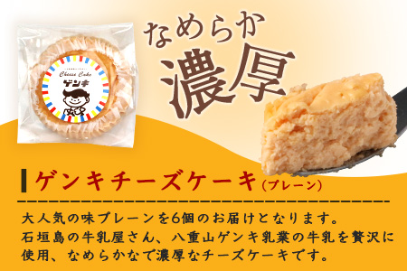 【島外不出のゲンキくん製品が返礼品に!!】ゲンキチーズケーキ 6個プレーン 石垣島の牛乳屋さんのチーズケーキ OP-7