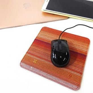 手織みんさマウスパッド（夕日）・名刺入れ（夕日）セット AI-29-1