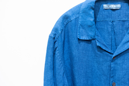 【石垣島の藍染工房】半袖シャツ【カラー:ブルー】【サイズ:XLサイズ】KB-167-1