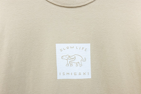 オリジナルTシャツ slow life ishigaki tee【カラー:ナチュラルベージュ】【サイズ:Mサイズ】KB-139