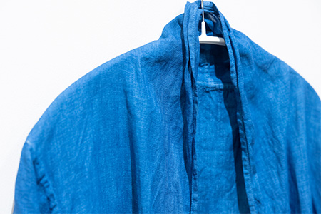 【石垣島の藍染工房】羽織ロング 1着【手作り】【カラー:グラデーション】【サイズ:Mサイズ】KB-154-graM-1