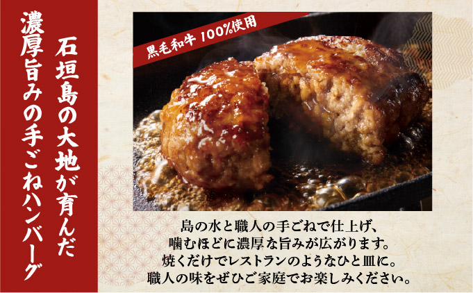＜わんの牛＞石垣島産経産黒毛和牛手ごね生ハンバーグセット 150g×5個 NA-04