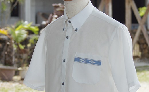 みんさーウェア　ボタンダウン（白）ＬＬサイズ AI-6 ＬＬサイズ