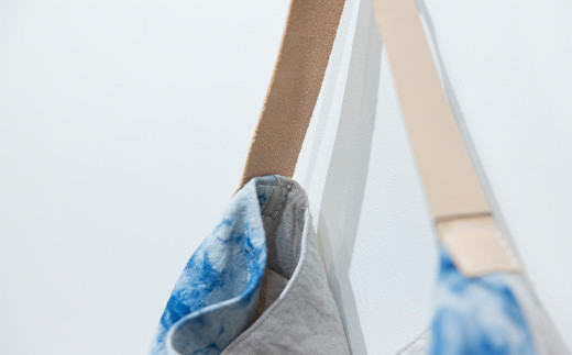 【石垣島の藍染工房】バッグ リネンワンショルダーバッグ【カラー:絞り染め柄】KB-170-1