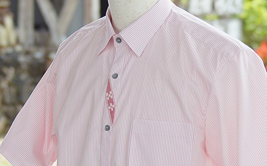 みんさーウェア　ストライプ（ピンク）ＬＬサイズ AI-11-1 ＬＬサイズ