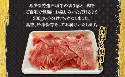 【2026年2月以降順次発送】希少な特選石垣牛をご家庭で！！切り落としスライス300g×2パック | 沖縄 石垣 特選 牛 切り落とし スライス 食べ比べ しゃぶしゃぶ すき焼き | IM-35 300g×2パック(600g)