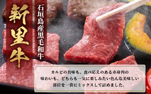石垣島産 黒毛和牛 新里牛 【特選】赤身・カルビ焼肉ミックス(400g×1袋)【 焼肉 特選 カルビ 赤身 牛肉 和牛 バーベキュー BBQ 石垣 石垣島 沖縄 八重山 】SZ-16