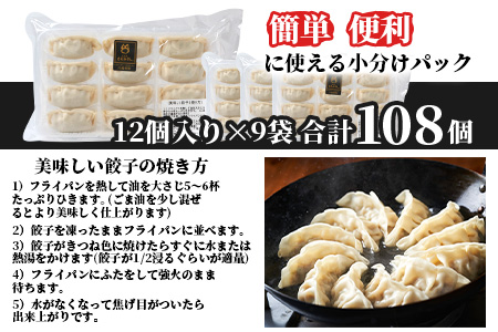【石垣島ブランド豚】もろみ豚 特製 餃子 9パック【合計108個】【もろみで育てる自慢の豚肉】ぎょうざ 小分け AH-6
