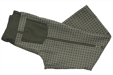 みんさー織 総手織りパンツ（楕円ヒチガーラ  グレイッシュ）Lサイズ AZ-66-1