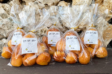 【合計30個】石垣島 塩サーターアンダギー 6個×5袋【石垣島の天然の塩 使用】【大人気店！！ トロピカルカフェマス】 TM-1