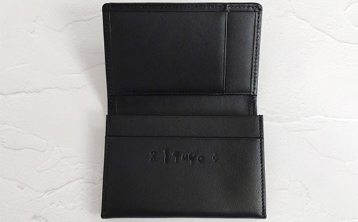 AZ-52-1 みんさー織 名刺入れ牛革(楕円ヒチガーラ　グレイ) 