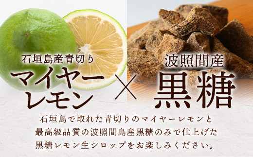 【先行受付】 ≪2026年10月～12月順次発送≫ 黒糖レモン生シロップ200ml×2本 | 沖縄 石垣 黒糖 波照間 青切り レモン マイヤー メイヤー 生 シロップ | TF-50