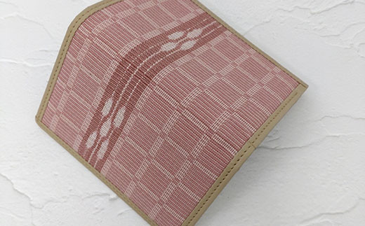 AZ-53-1 みんさー織 名刺入れ牛革(楕円ヒチガーラ　サクラ) 