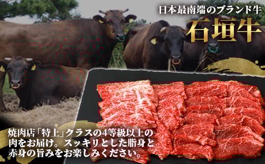 石垣牛・焼肉用・1ランク上のお試しセット・ミスジ、イチボなど希少部位が200g×2種＝計400g入り | SI-20-1