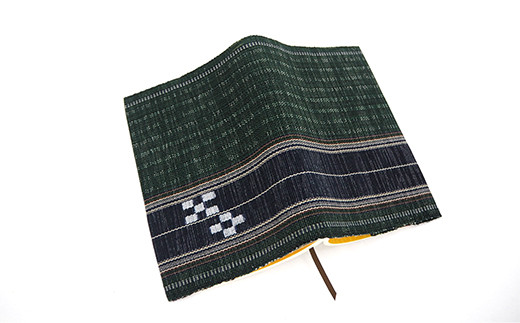 みんさーブックカバー（ずらし絣・緑）AZ-38-2