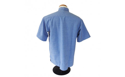 みんさウェア ボタンダウン（薄青） 男性用 Lサイズ AI-24 Lサイズ