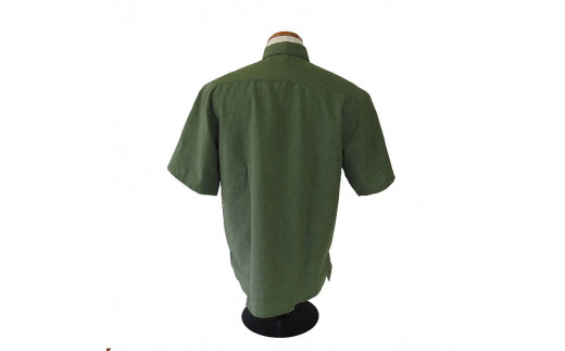 AI-21 みんさウェア ボタンダウン（抹茶） 男性用 Lサイズ Lサイズ