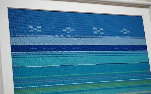 みんさー額装・L（ニライカナイ） AZ-34-2