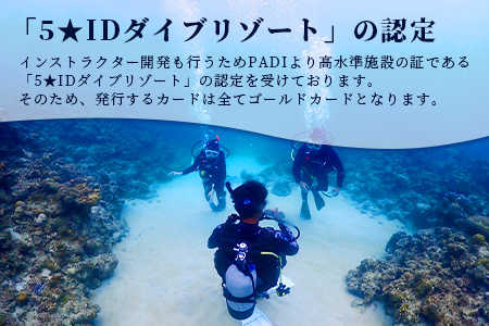 【ダイビングライセンス】PADI オープンウォーターダイバーコース（1名様） MO-2