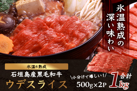 【氷温熟成】石垣島産 黒毛和牛 ウデスライス 500g×2【合計1kg】お肉 肉 牛肉 冷凍 すきやき すき焼き 牛丼 和牛 しゃぶしゃぶ 赤身 八重山食肉センター うで ウデ