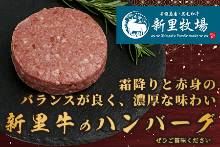 石垣島産 黒毛和牛 新里牛 職人手ごね生ハンバーグ (150g×6) 合計900g SZ-7